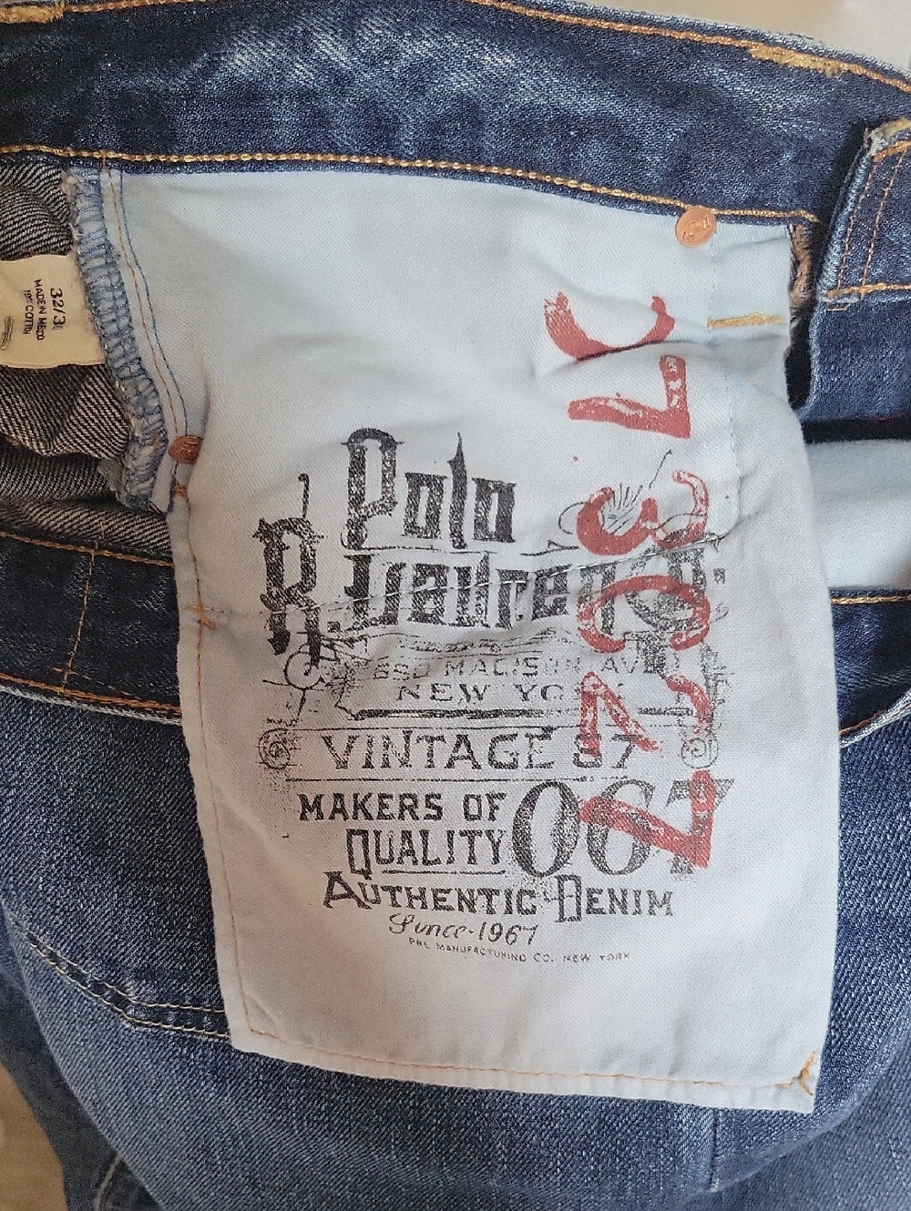 Polo by Ralph Lauren Men's Vintage 15941 Straight-Leg Blue Jeans. NWOT - Picture 7 of 8